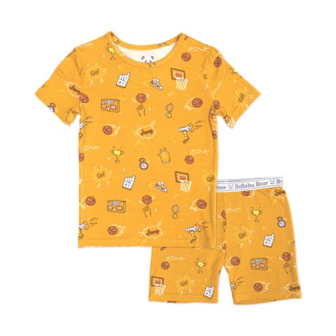 Basketball Kids 2-Piece Short Sleeve & Shorts Pajama Set