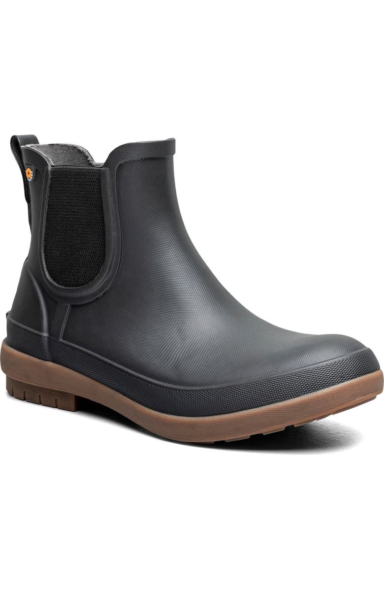 Bogs Amanda II Waterproof Insulated Chelsea Rain Boot, Main, color, Black