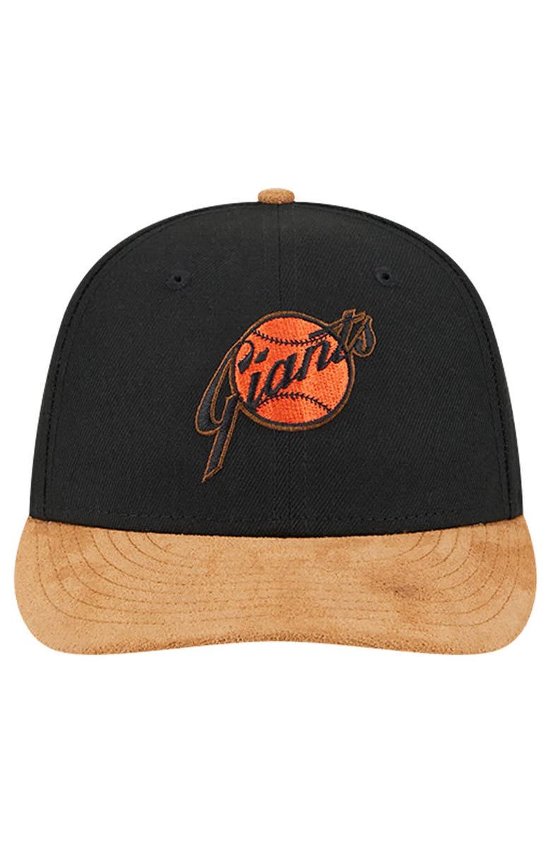 New Era Men's New Era Black San Francisco Giants Team Suede Visor Low Profile 59FIFTY Fitted Hat, Alternate, color, Black