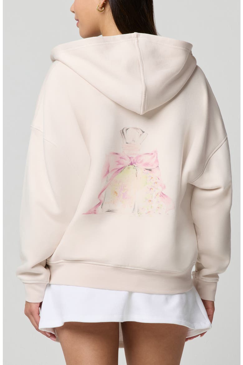 Cozy Crush Forever Embroidered Oversize Graphic Zip Hoodie, Alternate, color, ROSE QUARTZ PERFUME