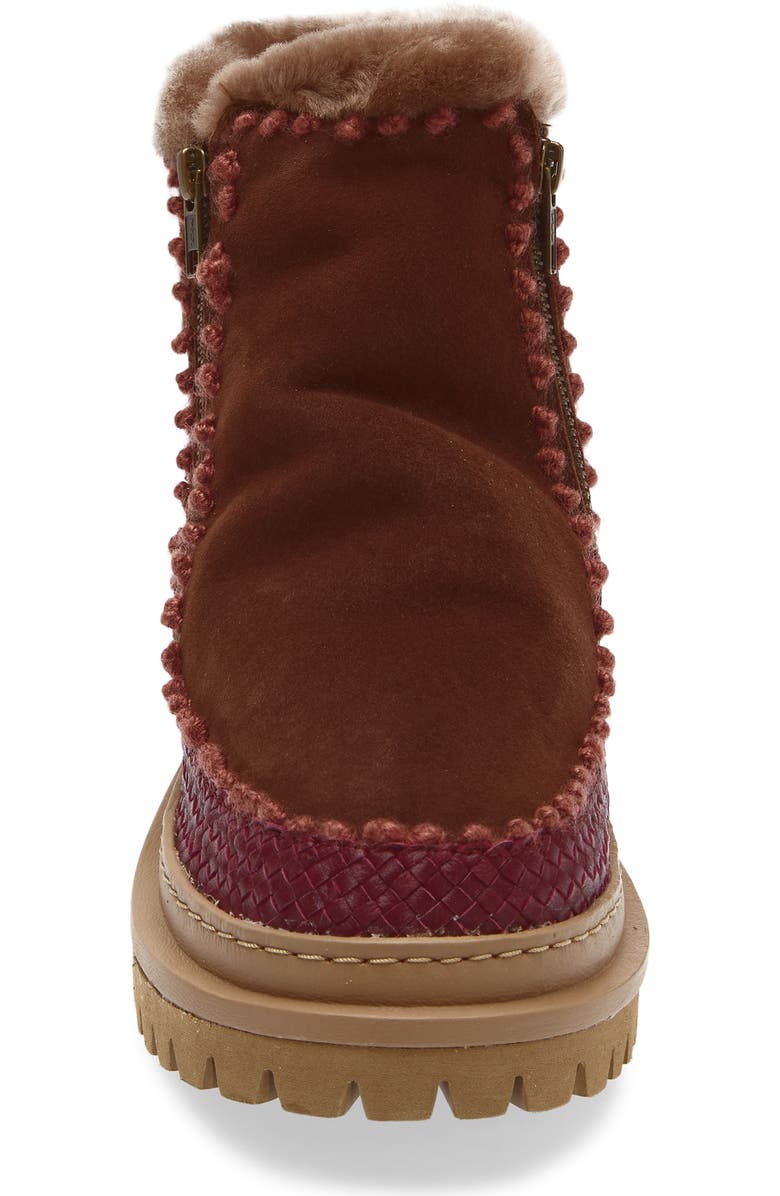 Laidback London Setsu 4.0 Genuine Shearling Lined Ankle Boot, Alternate, color, Chocolate Suede / Rosso