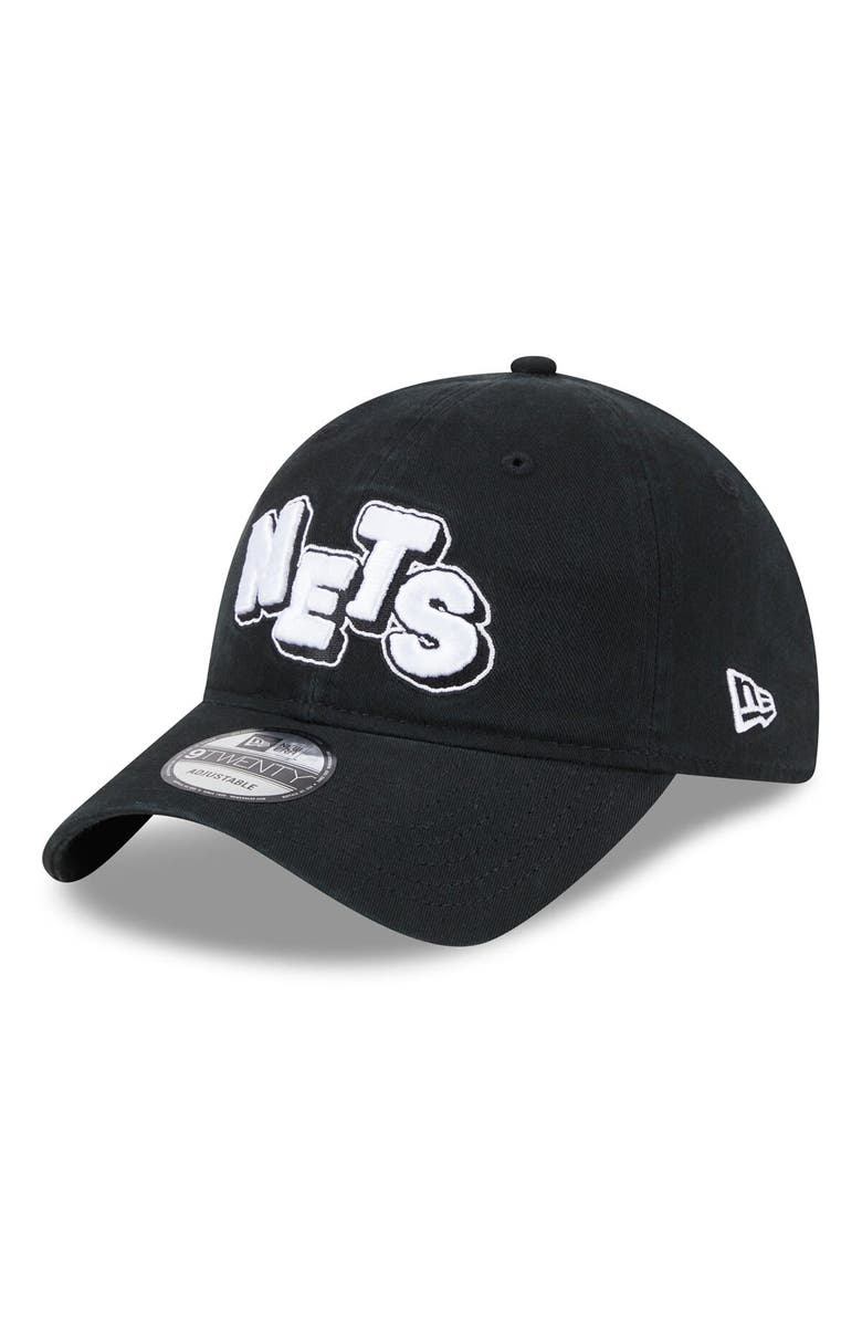 New Era Men's New Era Black Brooklyn Nets 2023/24 City Edition 9TWENTY Adjustable Hat, Main, color,