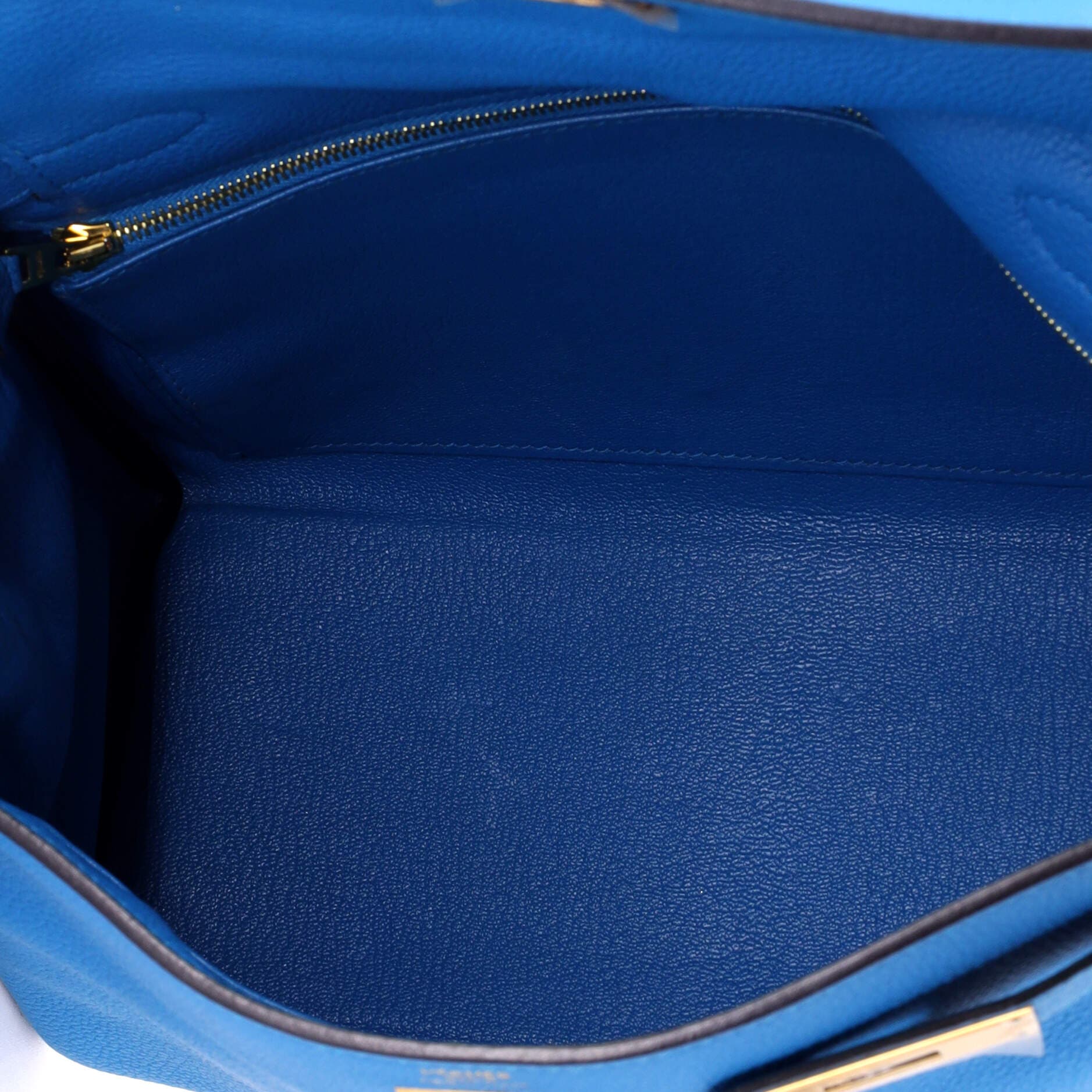 Pre-Owned Hermes Kelly Handbag Blue Togo with Gold Hardware 28, Alternate, color, Bleu Zanzibar