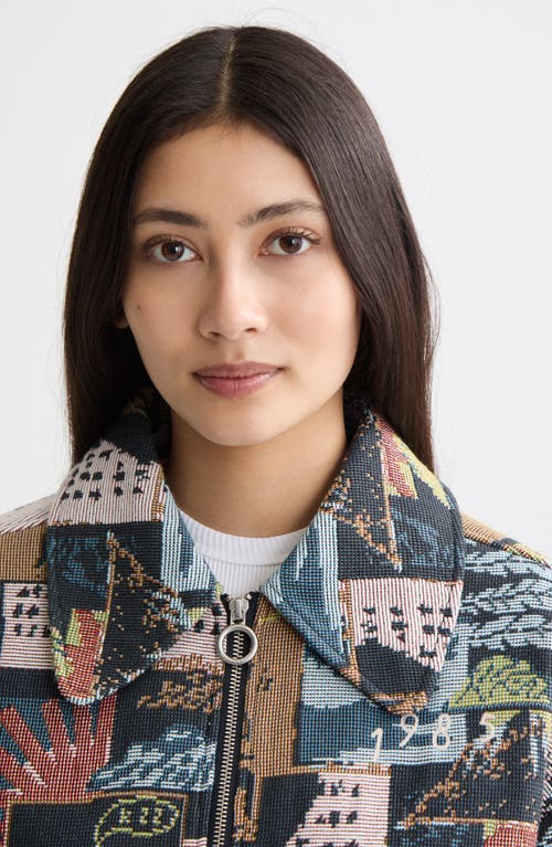 Scotch & Soda Art Department Collage Cotton Blend Jacquard Jacket In Multi