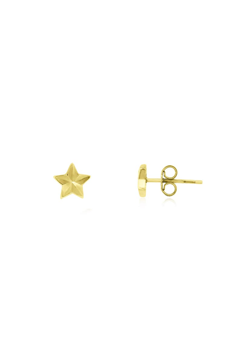 The Lovery Fine Jewelry Fluted Puffy Star Stud Earrings, Main, color, Gold