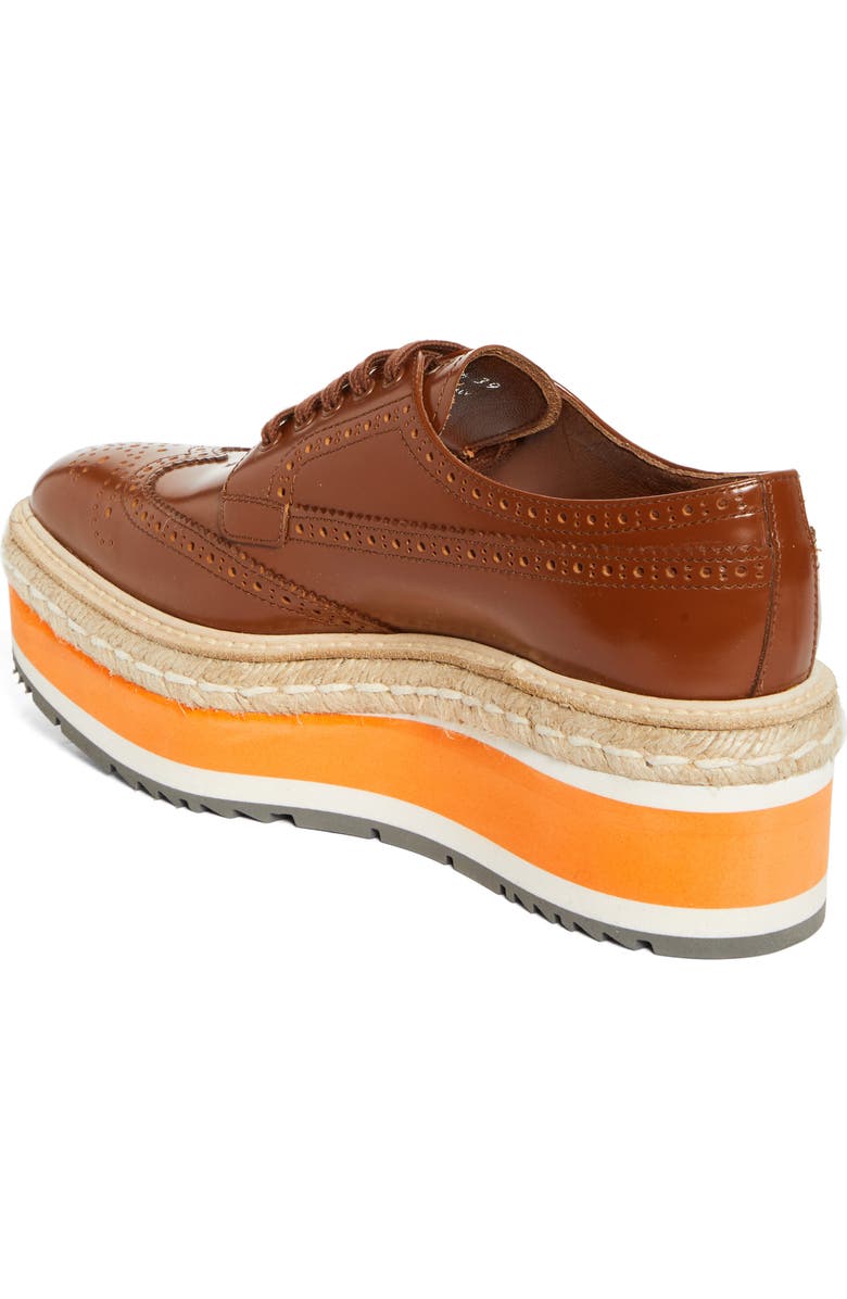 Prada Re-Edition 2011 Platform Wingtip Oxford, Alternate, color, Tabacco
