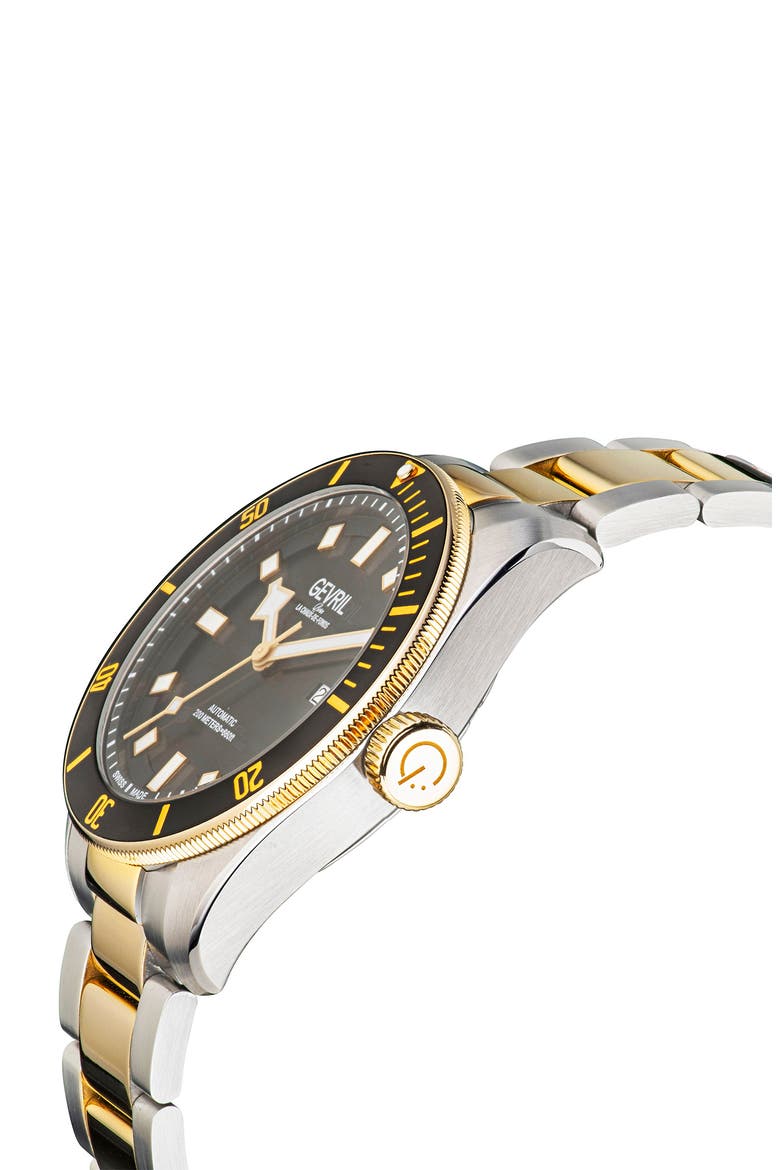 Men's Yorkville Two-Tone Bracelet Watch, 43mm, Alternate, color, TWO TONED SS IPYG