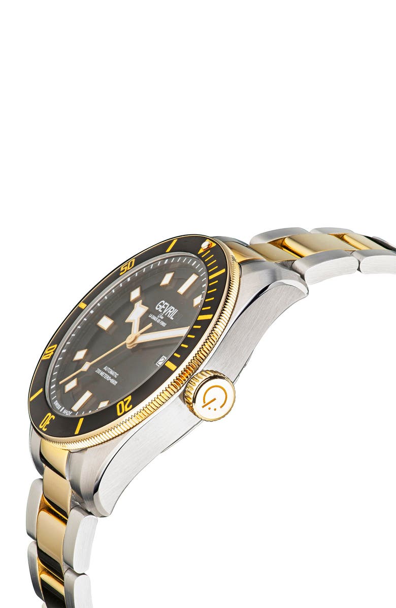 GEVRIL Men's Yorkville Two-Tone Bracelet Watch, 43mm, Alternate, color, Two Toned Ss Ipyg