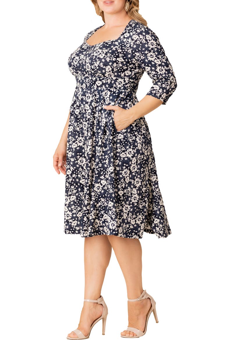 Royal Sweetheart Dress, Alternate, color, AEGEAN BLUE FLORALS