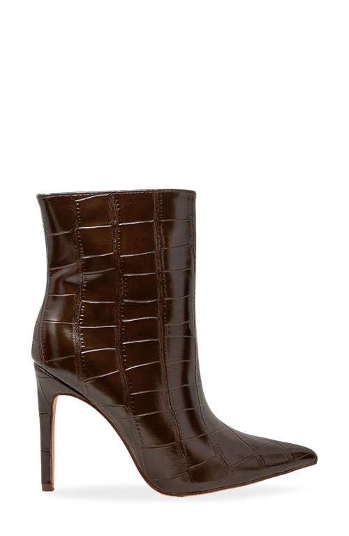 Chase & Chloe Chase And Chloe Croc Embossed Bootie In Brown