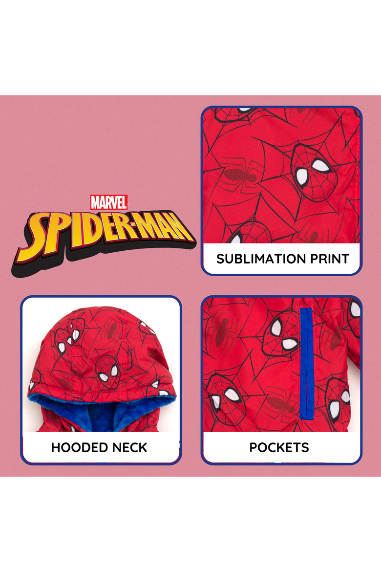 Spider-Man Zip-Up Hooded Jacket, Alternate, color, Red Blue Spider Man