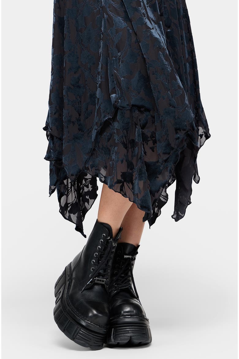 Sienna Devore Cami Midi Dress, Alternate, color, Navy