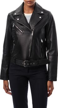 Bernardo Crop Leather Moto Jacket