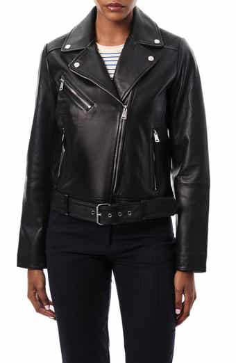 Bagatelle Metallic Contrast Detail Faux Leather Moto Jacket Black Gold