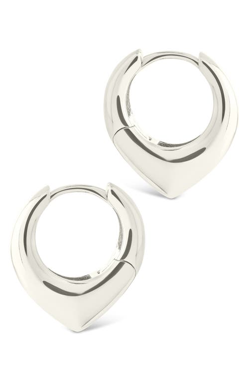 Sterling Forever Colby Pointed Teardrop Hoop Earrings In Silver