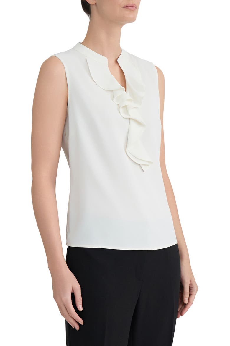 Ruffled Front Sleeveless Top, Alternate, color, VANILLA ICE