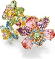 Swarovski Idyllia Triple Crystal Flower Cocktail Ring