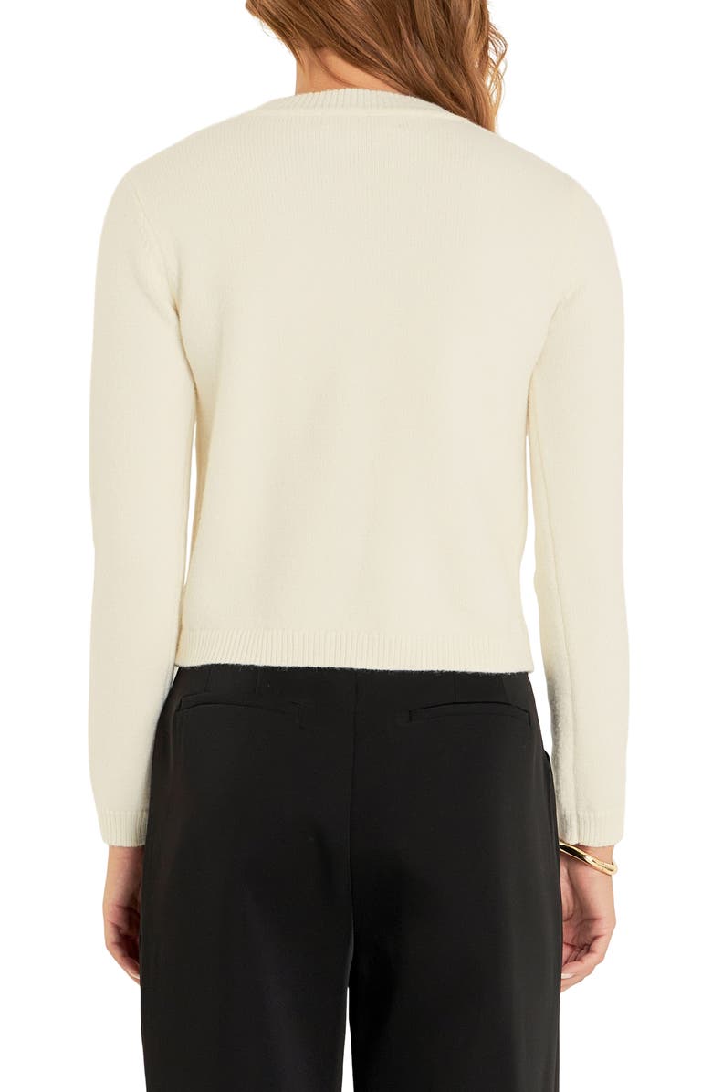 English Factory Silver Heart Sweater, Alternate, color,