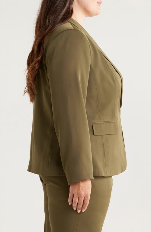 Tahari Asl Brushed Woven One-button Blazer