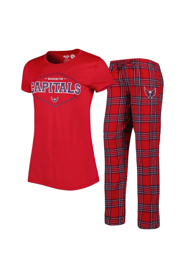 Women's Concepts Sport Red/Navy Washington Capitals Badge T-Shirt & Pants Sleep Set, Main, color, Red