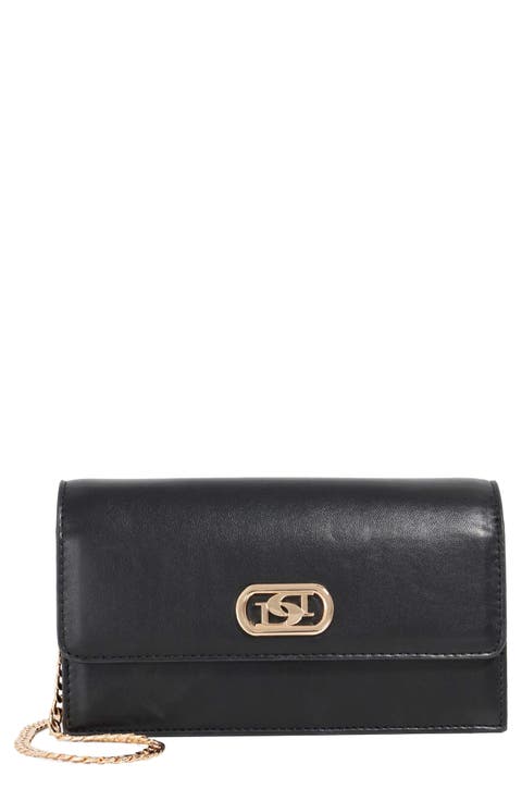Sapphired Faux Leather Clutch