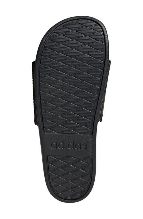 Adidas Originals Adidas Adilette Comfort Slide Sandal In Black/aurora Met./black