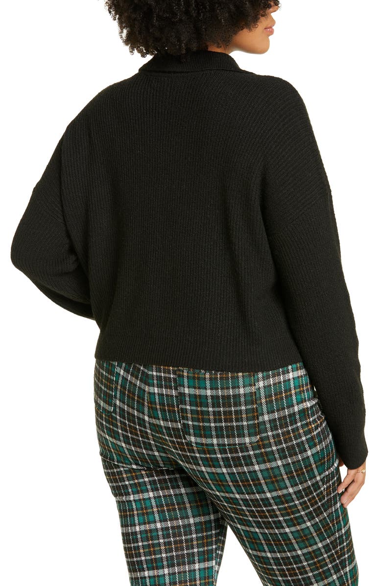 BP. Rib Long Sleeve Polo Sweater, Alternate, color, 