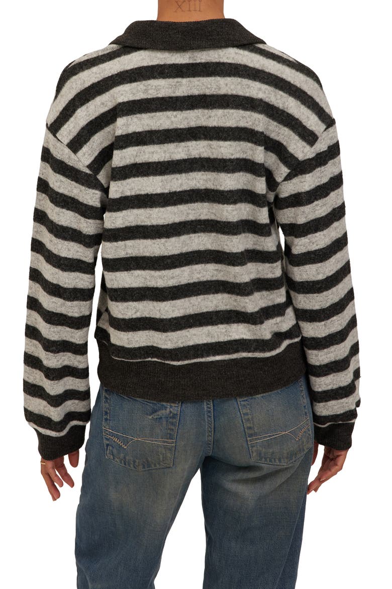 Newport Johnny Collar Stripe Pullover, Alternate, color, CHARCLT HGREY