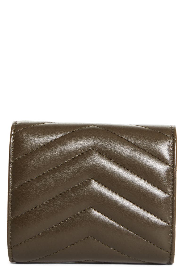 Monogram Matelassé Leather Trifold Wallet, Alternate, color, LIGHT MUSK