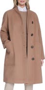 Cole Haan Asymmetric Wool Blend Coat