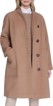 Cole Haan Asymmetric Wool Blend Coat