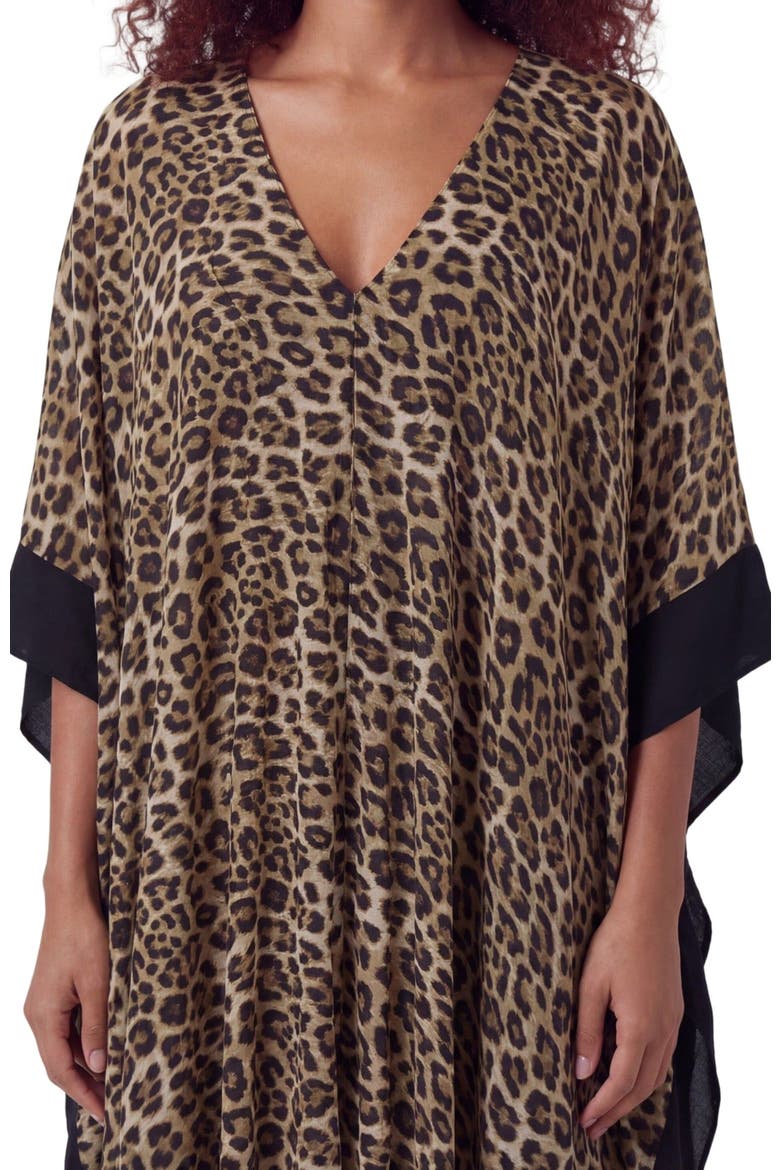 Leopard Womens Kaftan, Alternate, color, LEOPARD BROWN