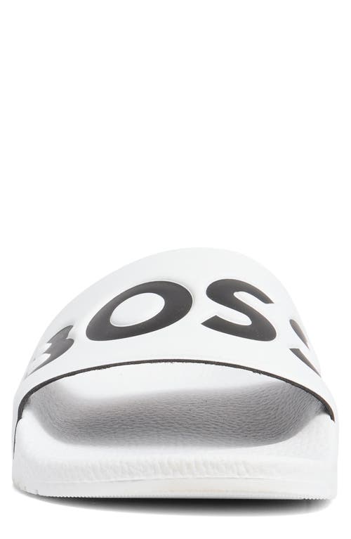 Hugo Boss Boss Aryeh Slide Sandal In White