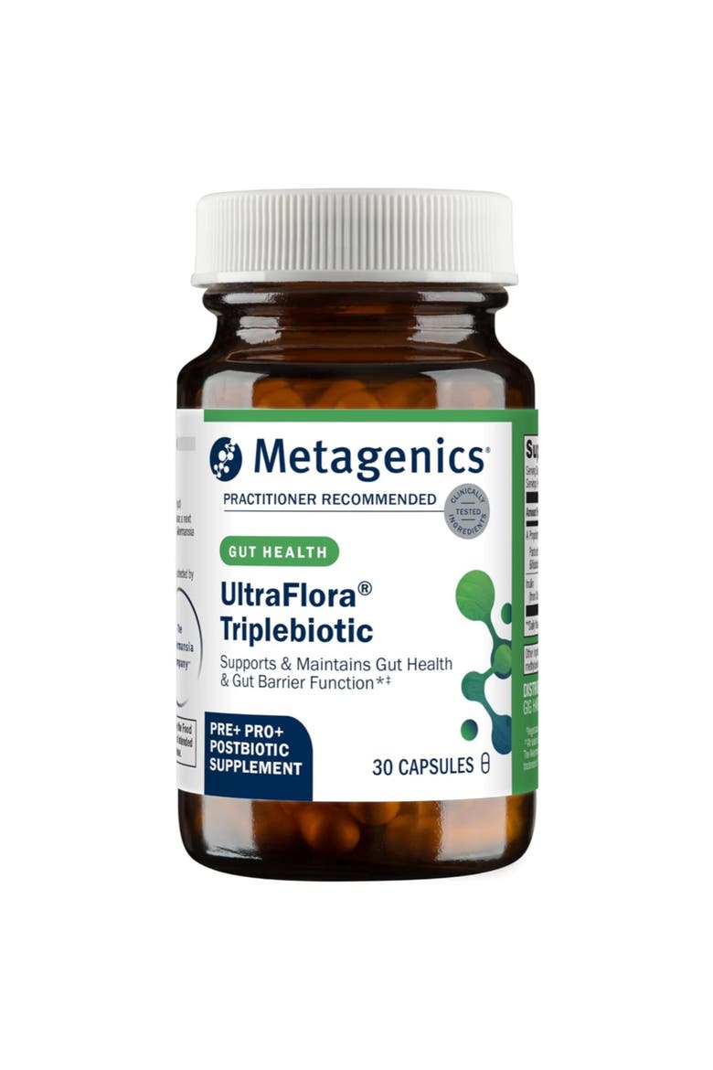 UltraFlora Triplebiotic Prebiotic Probiotic Postbiotic Gut Health Supplement 30 Capsules, Main, color, None