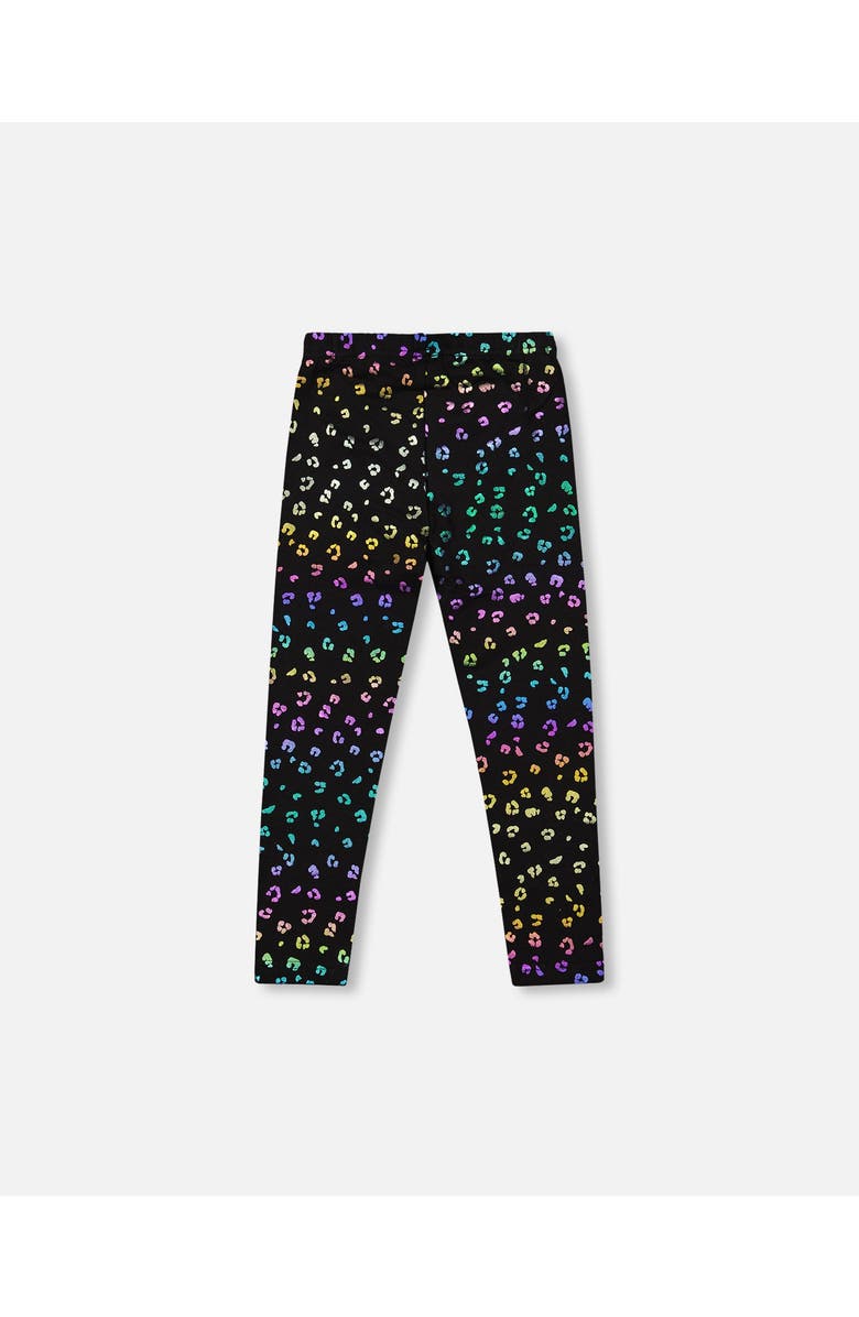 Deux par Deux Stretch Jersey Leggings, Alternate, color, Multicolor Leopard Print