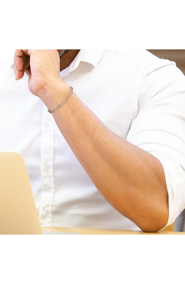 DELMAR Men's Paper Clip Chain Bracelet, Alternate, color, Silver