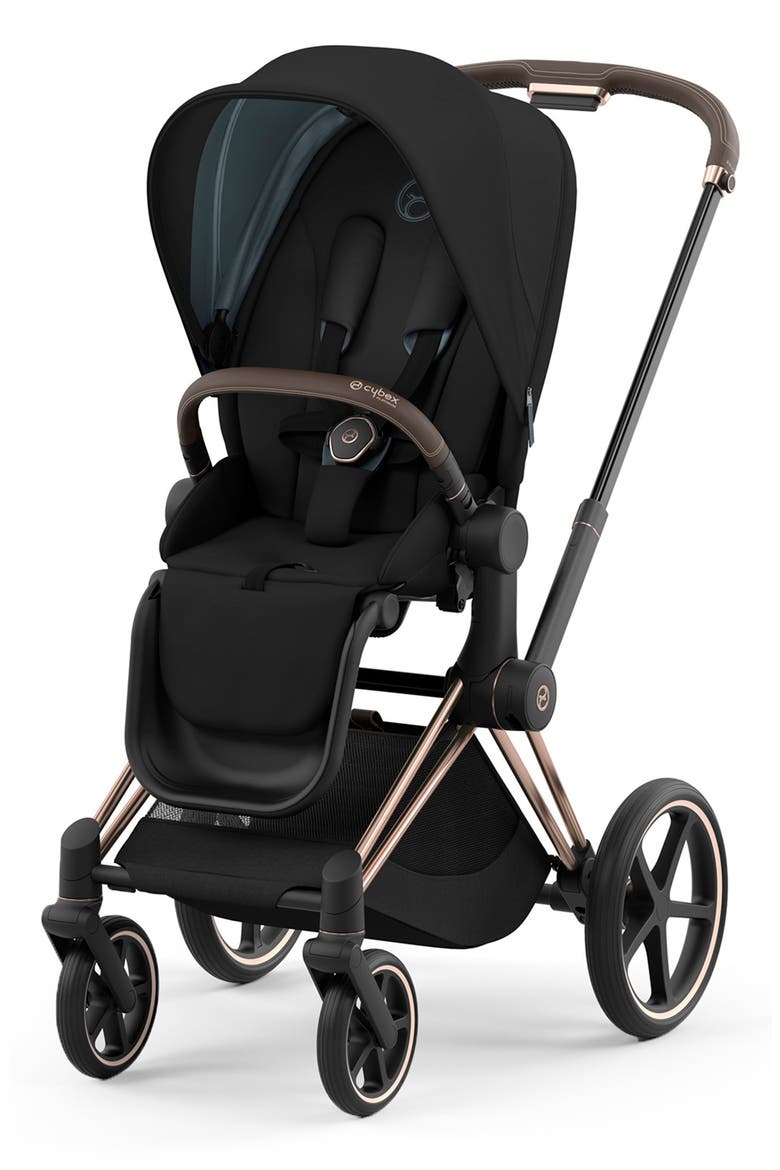 Priam 4 Rose Gold & Black Compact Stroller, Main, color, DEEP BLACK