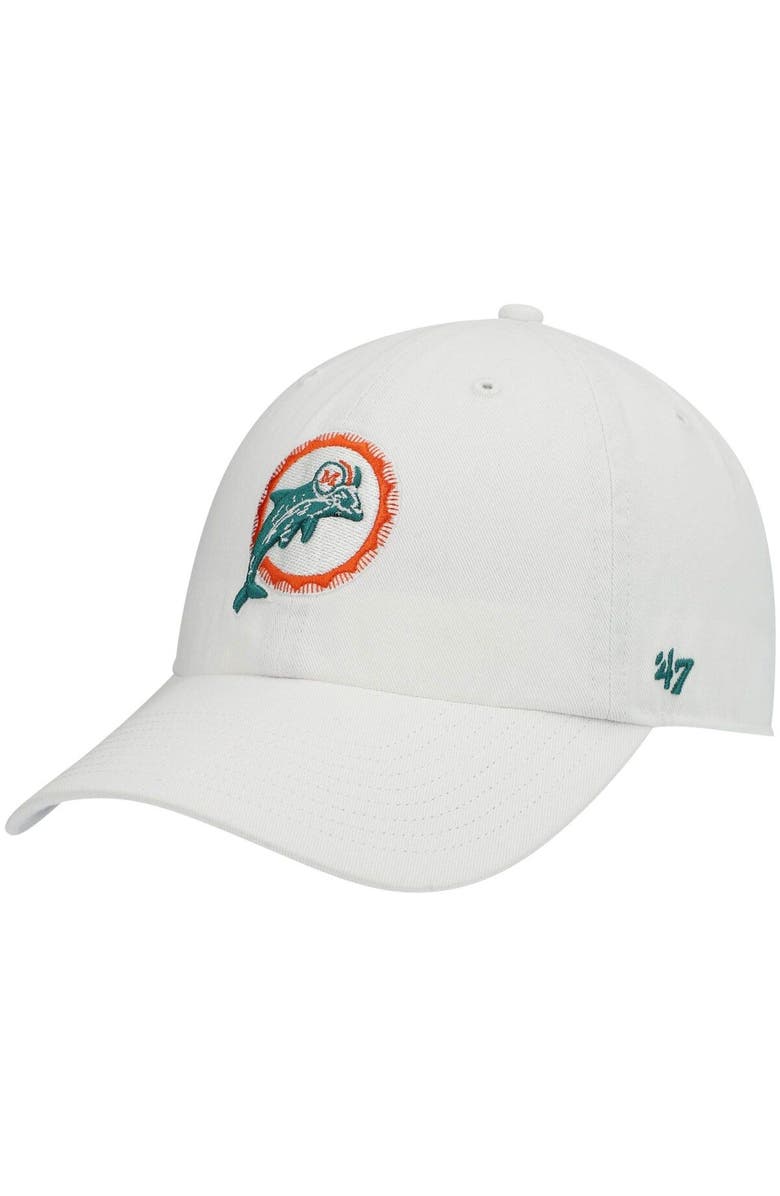 '47 Men's '47 White Miami Dolphins Clean Up Legacy Adjustable Hat, Main, color, White