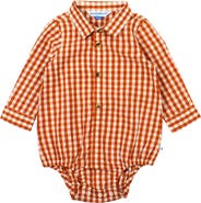 RuggedButts Baby Boys Long Sleeve Button Down Bodysuit