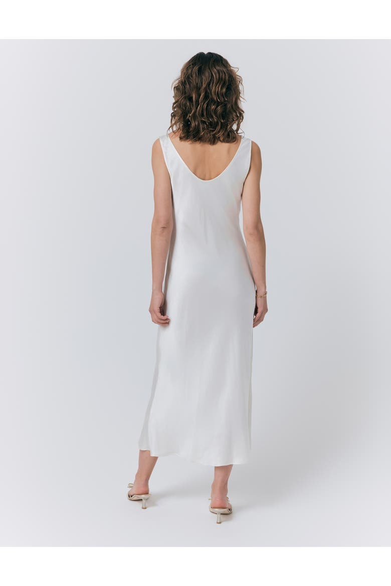 Palm Satin Midi Slip Dress, Alternate, color, Ivory