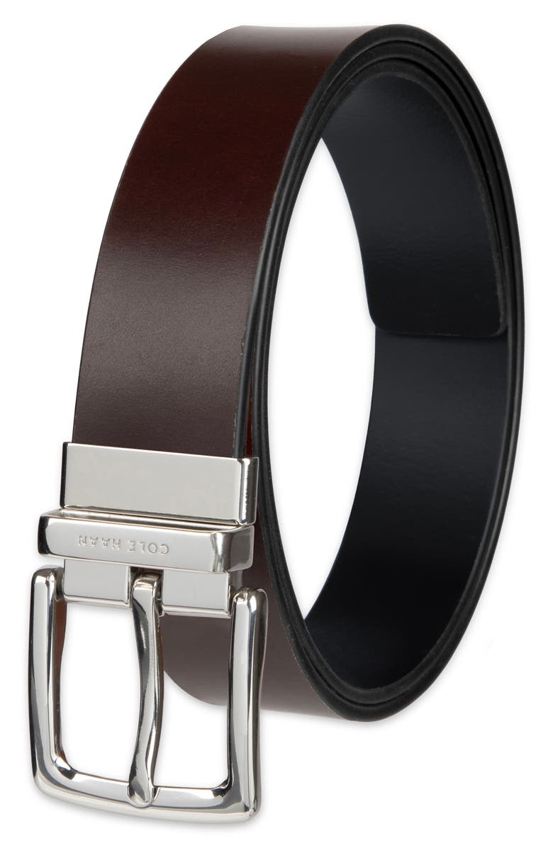 Cole Haan 35mm Reversible Leather Belt, Alternate, color, Chocolate / Navy