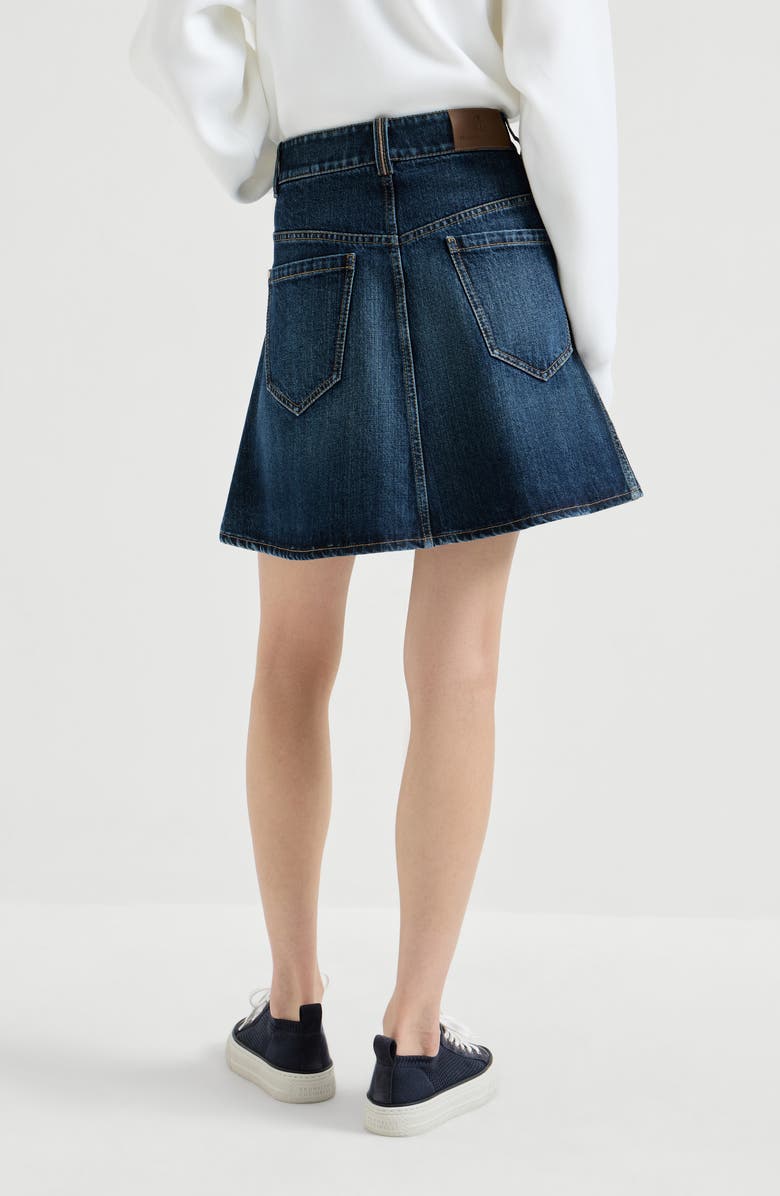 Brunello Cucinelli Denim mini skirt, Alternate, color, Denim