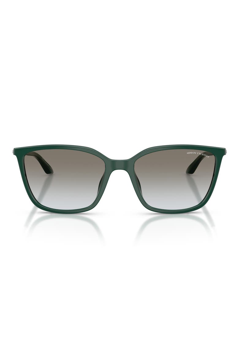 55mm Square Sunglasses, Main, color, DARK GREEN / GREY GRADIENT