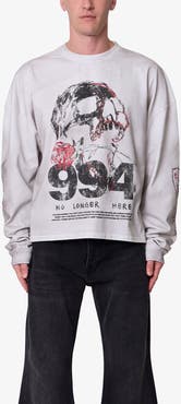 mnml No Longer Here Oversize Long Sleeve Cotton Graphic T-Shirt