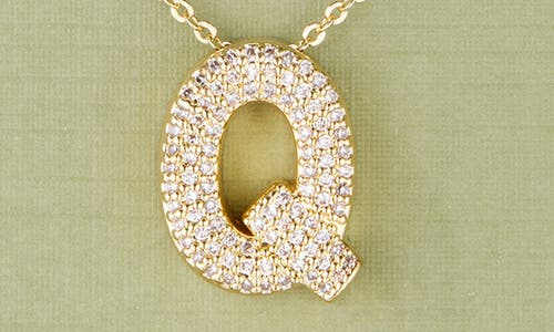 Leith Pavé Cubic Zirconia Initial Pendant Necklace In Gold