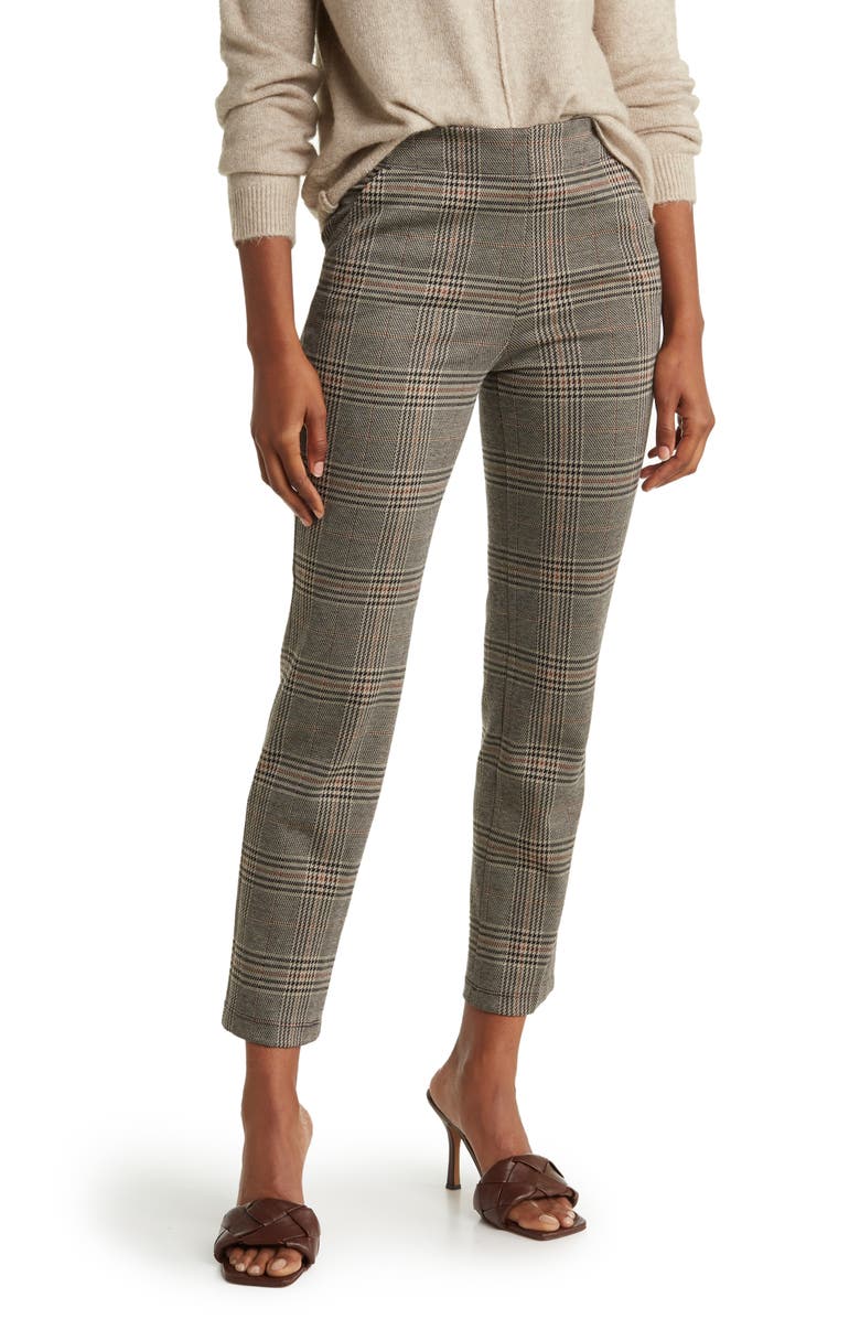 MAX STUDIO Plaid Double Knit Pants, Main, color, 