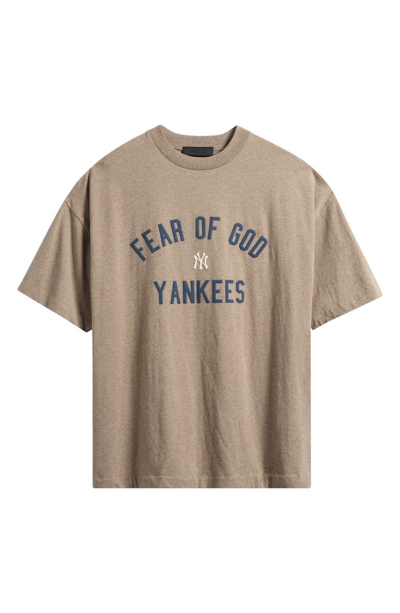Fear of God Essentials x MLB Yankees 90s Fit Graphic T-Shirt, Alternate, color, Warm Heather