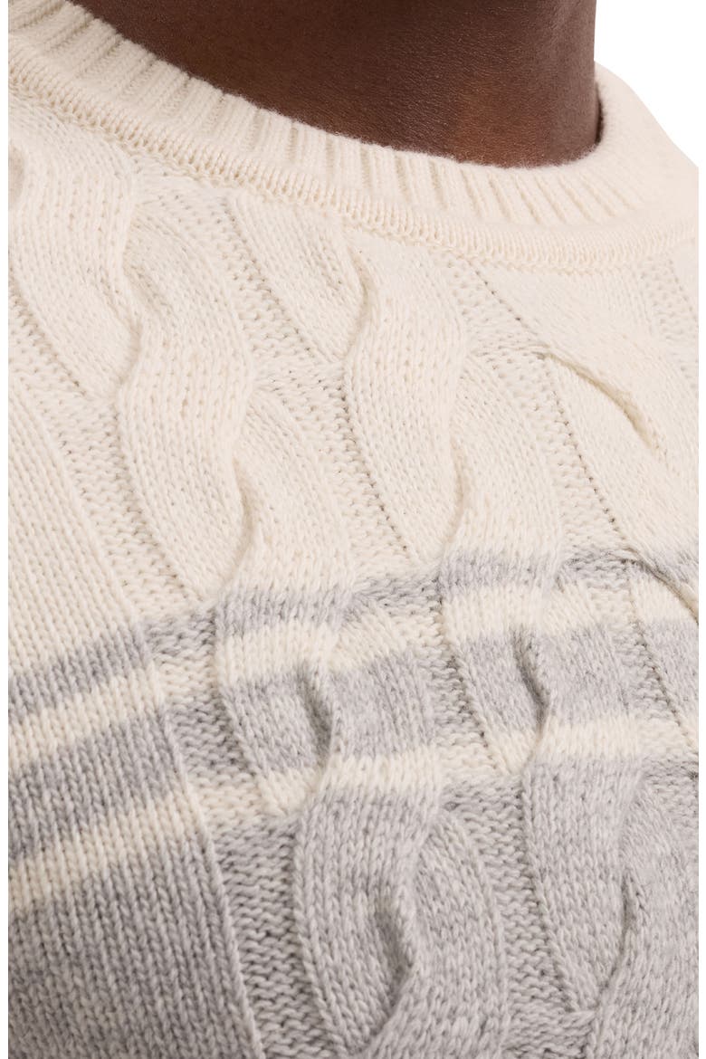 Cable Knit Wool & Cotton Sweater, Alternate, color, IVORY