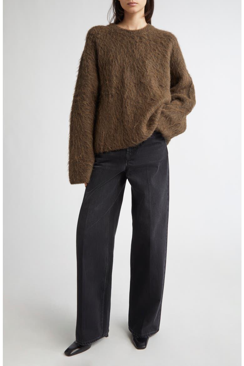 Boxy Alpaca Blend Sweater, Alternate, color, PEPPER