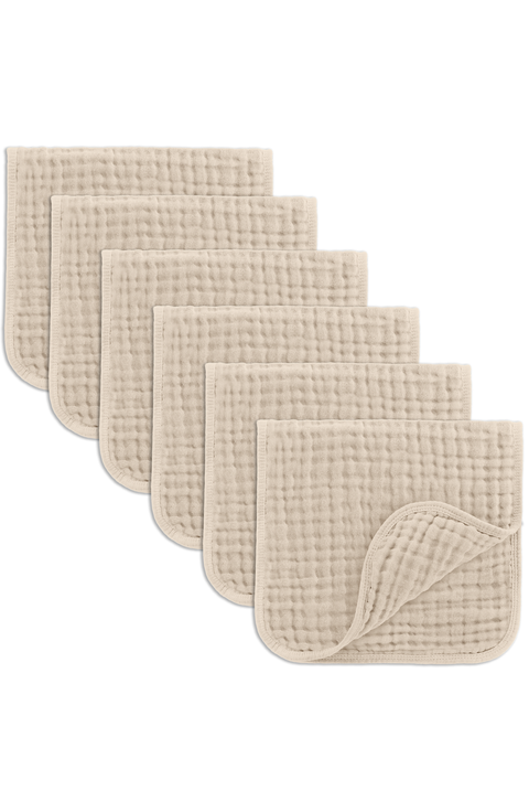 Muslin Burp Cloths - Pack of 6
